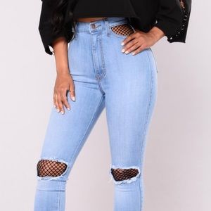 Fashion nova fishnet jeans
